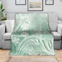 Aloha Hawaii Turtles Floral Blanket Seafoam Marbles Glaze