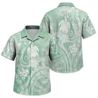 Aloha Hawaii Turtles Floral Family Matching Mermaid Dress and Hawaiian Shirt Seafoam Marbles Glaze LT7 Son's Shirt Seafoam - Polynesian Pride