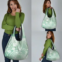 Aloha Hawaii Turtles Floral Grocery Bag Seafoam Marbles Glaze