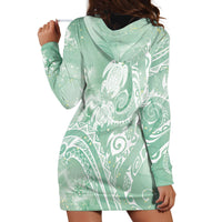 Aloha Hawaii Turtles Floral Hoodie Dress Seafoam Marbles Glaze
