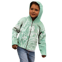 Aloha Hawaii Turtles Floral Kid Hoodie Seafoam Marbles Glaze