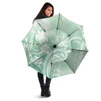 Aloha Hawaii Turtles Floral Umbrella Seafoam Marbles Glaze
