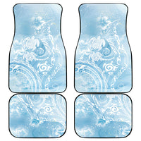 Aloha Hawaii Turtles Floral Car Mats Aqua Marbles Glaze