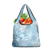 Aloha Hawaii Turtles Floral Grocery Bag Aqua Marbles Glaze