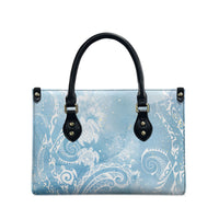 Aloha Hawaii Turtles Floral Leather Bag Aqua Marbles Glaze