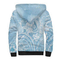 Aloha Hawaii Turtles Floral Sherpa Hoodie Aqua Marbles Glaze