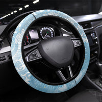 Aloha Hawaii Turtles Floral Steering Wheel Cover Aqua Marbles Glaze