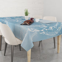 Aloha Hawaii Turtles Floral Tablecloth Aqua Marbles Glaze