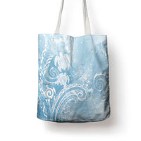 Aloha Hawaii Turtles Floral Tote Bag Aqua Marbles Glaze