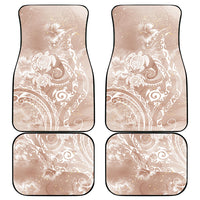 Aloha Hawaii Turtles Floral Car Mats Taupe Marbles Glaze