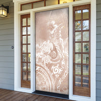 Aloha Hawaii Turtles Floral Door Cover Taupe Marbles Glaze