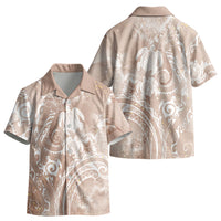 Aloha Hawaii Turtles Floral Kid Hawaiian Shirt Taupe Marbles Glaze LT7