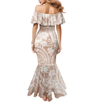 Aloha Hawaii Turtles Floral Mermaid Dress Taupe Marbles Glaze LT7 - Polynesian Pride