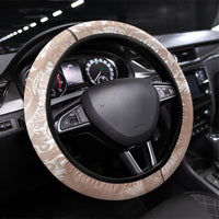 Aloha Hawaii Turtles Floral Steering Wheel Cover Taupe Marbles Glaze