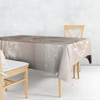 Aloha Hawaii Turtles Floral Tablecloth Taupe Marbles Glaze
