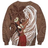 Tahiti Islands Polynesian Plumeria Sweatshirt Tahitian Vahine 'Ote'a - Beige LT7 - Polynesian Pride