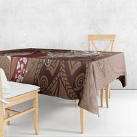 Tahiti Islands Polynesian Plumeria Tablecloth Tahitian Vahine 'Ote'a - Beige