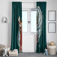 Tahiti Islands Polynesian Plumeria Window Curtain Tahitian Vahine 'Ote'a - Teal LT7 - Polynesian Pride