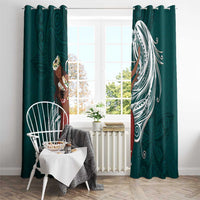 Tahiti Islands Polynesian Plumeria Window Curtain Tahitian Vahine 'Ote'a - Teal LT7 - Polynesian Pride
