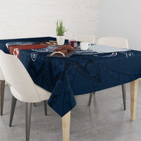 Tahiti Islands Polynesian Plumeria Tablecloth Tahitian Vahine 'Ote'a - Navy Blue LT7 - Polynesian Pride