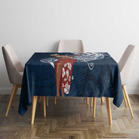 Tahiti Islands Polynesian Plumeria Tablecloth Tahitian Vahine 'Ote'a - Navy Blue LT7 - Polynesian Pride