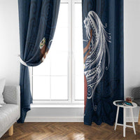 Tahiti Islands Polynesian Plumeria Window Curtain Tahitian Vahine 'Ote'a - Navy Blue LT7 - Polynesian Pride