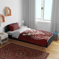 Tahiti Islands Polynesian Plumeria Bedding Set Tahitian Vahine 'Ote'a - Scarlet LT7 - Polynesian Pride