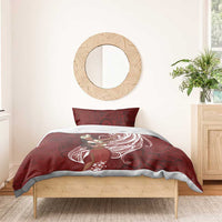 Tahiti Islands Polynesian Plumeria Bedding Set Tahitian Vahine 'Ote'a - Scarlet LT7 - Polynesian Pride