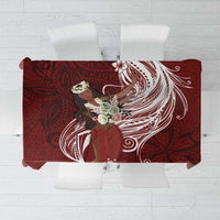 Tahiti Islands Polynesian Plumeria Tablecloth Tahitian Vahine 'Ote'a - Scarlet LT7 Red - Polynesian Pride