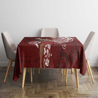 Tahiti Islands Polynesian Plumeria Tablecloth Tahitian Vahine 'Ote'a - Scarlet LT7 - Polynesian Pride