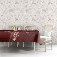 Tahiti Islands Polynesian Plumeria Tablecloth Tahitian Vahine 'Ote'a - Scarlet LT7 - Polynesian Pride