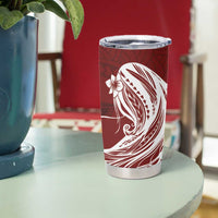 Tahiti Islands Polynesian Plumeria Tumbler Cup Tahitian Vahine 'Ote'a - Scarlet