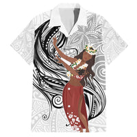 Tahiti Islands Polynesian Plumeria Family Matching Tank Maxi Dress and Hawaiian Shirt Tahitian Vahine 'Ote'a - White