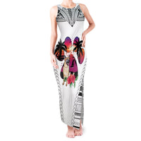 Polynesian Tank Maxi Dress Dog Lover With German Shepherd - Sunset At The Beach White Ver LT7 Women White - Polynesian Pride