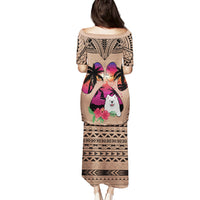 Polynesian Puletasi Dog Lover With Samoyed - Sunset At The Beach Brown Ver LT7 - Polynesian Pride