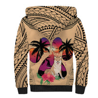 Polynesian Sherpa Hoodie Dog Lover With Shiba Inu - Sunset At The Beach LT7 - Polynesian Pride