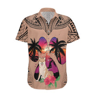 Polynesian Hawaiian Shirt Dog Lover With Shiba Inu - Sunset At The Beach Brown Ver LT7 Brown - Polynesian Pride