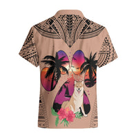 Polynesian Hawaiian Shirt Dog Lover With Shiba Inu - Sunset At The Beach Brown Ver LT7 - Polynesian Pride