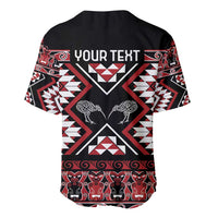 Personalised Taniko Motifs Aotearoa Baseball Jersey Waitangi Kowhaiwhai Kiwi