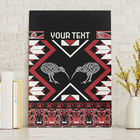 Personalised Taniko Motifs Aotearoa Canvas Wall Art Waitangi Kowhaiwhai Kiwi LT7 Without Frame Red - Polynesian Pride