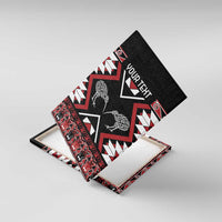 Personalised Taniko Motifs Aotearoa Canvas Wall Art Waitangi Kowhaiwhai Kiwi LT7 With Frame Red - Polynesian Pride