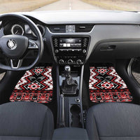 Personalised Taniko Motifs Aotearoa Car Mats Waitangi Kowhaiwhai Kiwi LT7 Set 2pcs - Front Red - Polynesian Pride