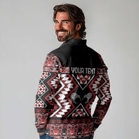 Personalised Taniko Motifs Aotearoa Long Sleeve Polo Shirt Waitangi Kowhaiwhai Kiwi LT7 - Polynesian Pride