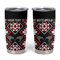 Personalised Taniko Motifs Aotearoa Tumbler Cup Waitangi Kowhaiwhai Kiwi LT7 Red - Polynesian Pride