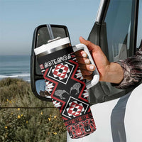 Personalised Taniko Motifs Aotearoa Tumbler With Handle Waitangi Kowhaiwhai Kiwi LT7 - Polynesian Pride