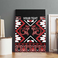 Personalised Aotearoa Waitangi Canvas Wall Art Taniko Motifs - Mania Gecko LT7 - Polynesian Pride
