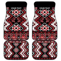Personalised Aotearoa Waitangi Car Mats Taniko Motifs - Mania Gecko LT7 - Polynesian Pride