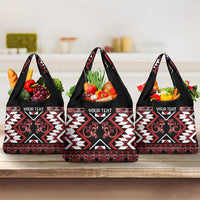 Personalised Aotearoa Waitangi Grocery Bag Taniko Motifs - Mania Gecko
