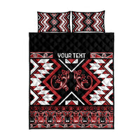 Personalised Aotearoa Waitangi Quilt Bed Set Taniko Motifs - Mania Gecko LT7 - Polynesian Pride