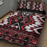 Personalised Aotearoa Waitangi Quilt Bed Set Taniko Motifs - Mania Gecko LT7 - Polynesian Pride